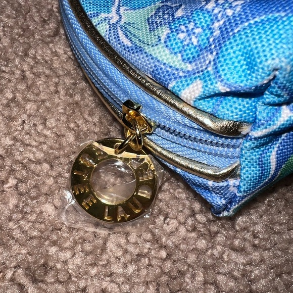 EUC Lilly Pulitzer x Estee Lauder Blue Floral Butterfly Print Cosmetic Pouch - Picture 5 of 5